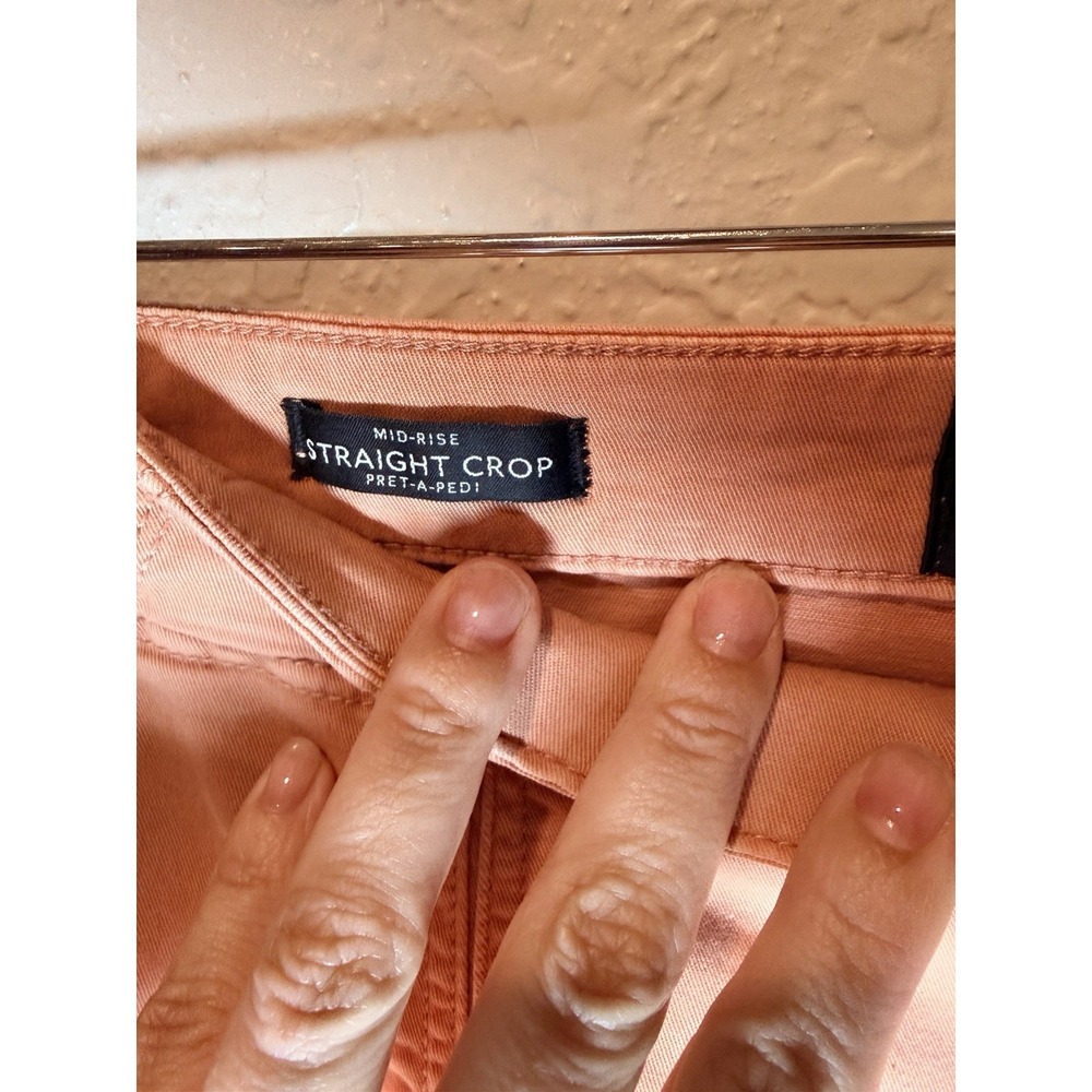 White House Black Market Mid-Rise Straight Crop Pret-A-Pedi Pant, Peach, 8 - Picture 5 of 8